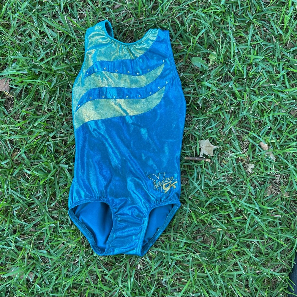 GK Teal and Green Kids Leotard